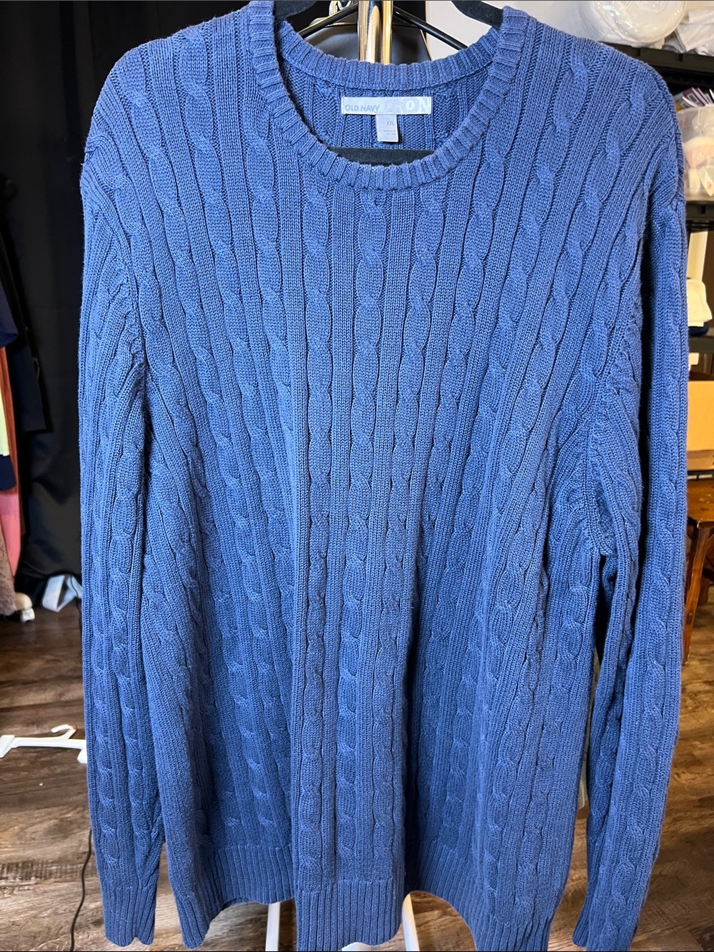 Old Navy Men’s Navy Cable Crewneck Sweater